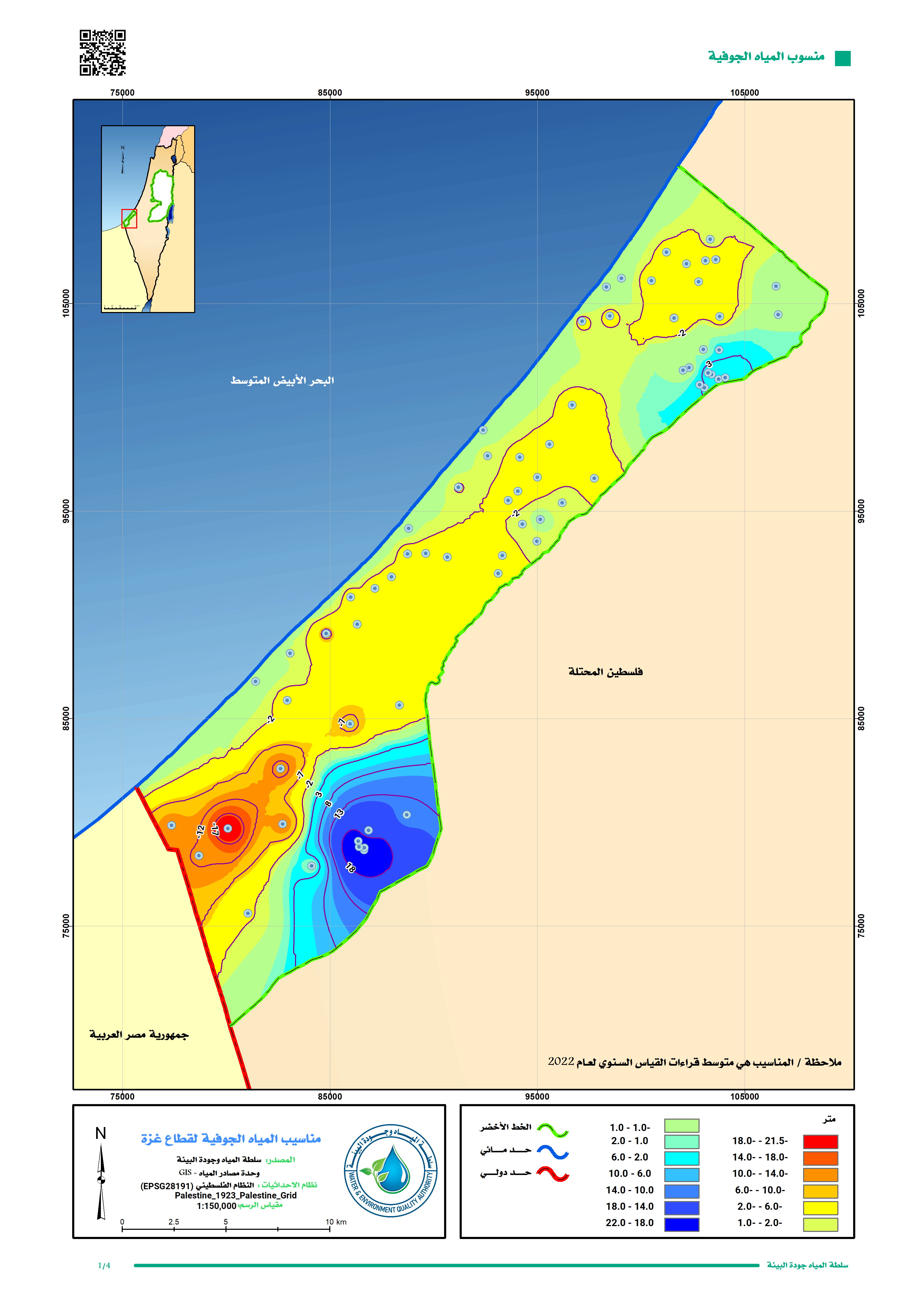 منسوب المياه الجوفية2022